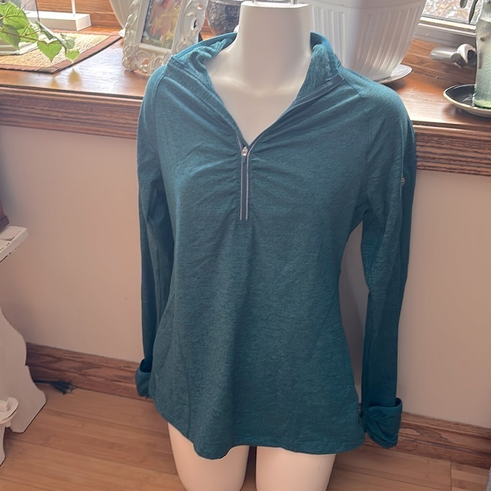 Kirkland blue and black patterns 3/4 zip Sports top​​​​​​​​​